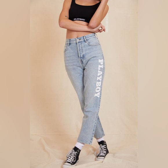 Playboy by PacSun Light Blue High Waisted Straight Leg Jeans size 26 - Picture 15 of 17